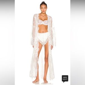 Homebodii Georgina Long Lace Robe